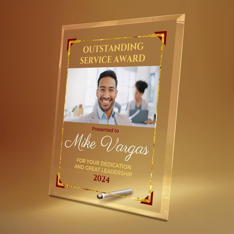 Basic Fundamentals 8"x10" Personalized Glass Plaque for Awards and Trophies, Custom Award Plaque for Employee of the Month, Retirement, Leadership and Appreciation Gifts (Design 2) - Image 2